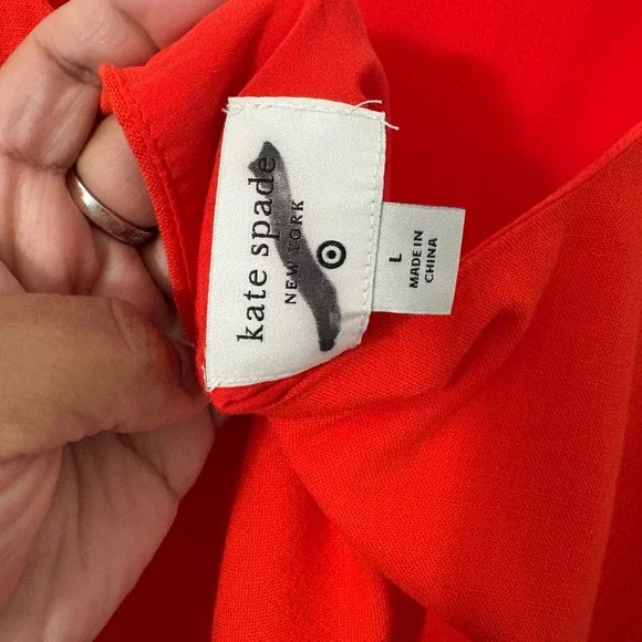 Kate Spade X Target Scalloped Mini Shift Dress Red Sleeveless New Size Large - Picture 5 of 10